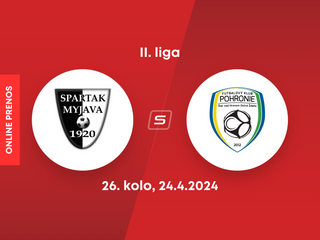 Spartak Myjava - FK Pohronie: ONLINE prenos zo zápasu 26. kola II. ligy.
