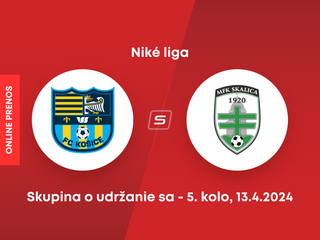 FC Košice - MFK Skalica: ONLINE prenos zo zápasu 5. kola skupiny o udržanie sa v Niké lige.