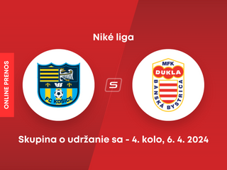 FC Košice - MFK Dukla Banská Bystrica: ONLINE prenos zo zápasu 4. kola skupiny o záchranu v Niké lige. 