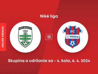 MFK Skalica - FC ViOn Zlaté Moravce-Vráble: ONLINE prenos zo zápasu 4. kola skupiny o záchranu v Niké lige. 