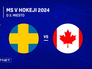 Švédsko - Kanada: ONLINE prenos zo zápasu o 3. miesto na MS v hokeji 2024.