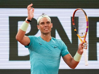 Rafael Nadal v zápase 1. kole Roland Garros 2024.
