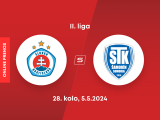 FC ŠTK 1914 Šamorín - ŠK Slovan Bratislava U21: ONLINE prenos zo zápasu 28. kola II. ligy.