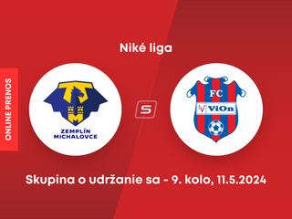 MFK Zemplín Michalovce - FC ViOn Zlaté Moravce: ONLINE prenos zo zápasu 9. kola skupiny o udržanie sa v Niké lige.