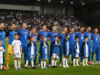 Na snímke futbalisti Slovenska.