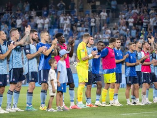 Na snímke futbalisti Slovana Bratislava.