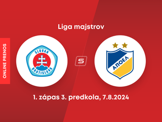 ŠK Slovan Bratislava - APOEL Nikózia: ONLINE prenos z 1. zápasu 3. predkola Ligy majstrov.