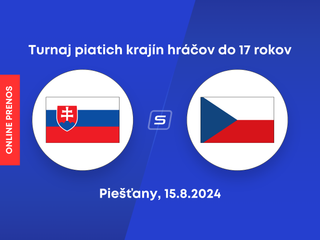 Slovensko U17 - Česko U17: ONLINE prenos zo zápasu na Turnaji piatich krajín v Piešťanoch.