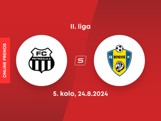 FC Petržalka - FK Humenné: ONLINE prenos zo zápasu 5. kola II. ligy.