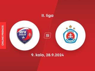 MFK Zvolen - ŠK Slovan Bratislava B: ONLINE prenos zo zápasu 9. kola II. ligy.