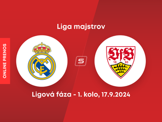 Real Madrid - VfB Stuttgart: ONLINE prenos zo zápasu 1. kola ligovej fázy Ligy majstrov.