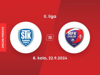 FC ŠTK 1914 Šamorín - MFK Zvolen: ONLINE prenos zo zápasu 8. kola II. ligy.