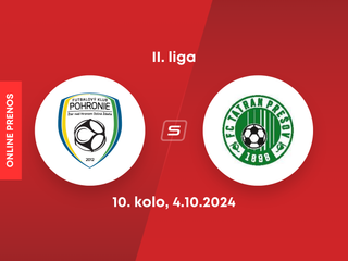 FK Pohronie - FC Tatran Prešov: ONLINE prenos zo zápasu 10. kola II. ligy.