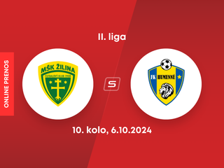 MŠK Žilina B - FK Humenné: ONLINE prenos zo zápasu 10. kola II. ligy.