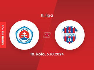 ŠK Slovan Bratislava B - FC ViOn Zlaté Moravce: ONLINE prenos zo zápasu 10. kola II. ligy.