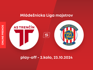 Trenčín - Zbrojovka Brno: ONLINE prenos z mládežníckej Ligy majstrov.