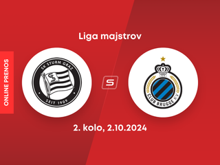 SK Sturm Graz - Club Bruggy: ONLINE prenos zo zápasu 2. kola Ligy majstrov.