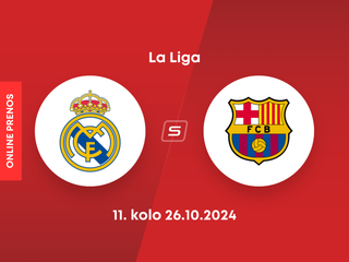 Real Madrid - FC Barcelona: ONLINE prenos zo zápasu 11. kola La Ligy.
