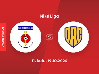 MFK Ružomberok - FC DAC 1904 Dunajská Streda: ONLINE prenos zo zápasu 11. kola Niké ligy.