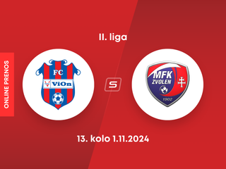 FC ViOn Zlaté Moravce - MFK Zvolen: ONLINE prenos zo zápasu 13. kola II. ligy.