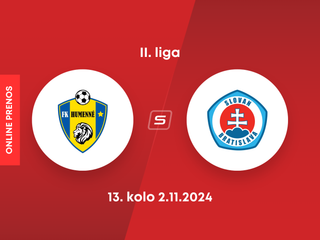 FK Humenné - ŠK Slovan Bratislava B: ONLINE prenos zo zápasu 13. kola II. ligy.