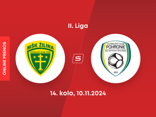 MŠK Žilina B - FK Pohronie: ONLINE prenos zo zápasu 14. kola II. ligy.