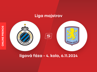 Club Bruggy - Aston Villa: ONLINE prenos zo zápasu 4. kola ligovej fázy Ligy majstrov.