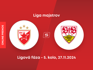 Crvena zvezda Belehrad - VfB Stuttgart: ONLINE prenos zo zápasu 5. kola ligovej fázy Ligy majstrov.