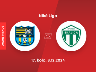 FC Košice - MFK Skalica: ONLINE prenos zo zápasu 17. kola Niké ligy.