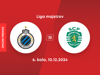 FC Bruggy - Sporting Lisabon: ONLINE prenos zo zápasu 6. kola Ligy majstrov. 