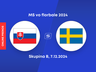 Slovensko - Švédsko: ONLINE prenos zo zápasu skupiny B na MS vo florbale 2024. 