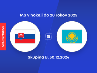 Slovensko - Kazachstan: ONLINE prenos zo zápasu skupiny B na MS v hokeji do 20 rokov 2025.