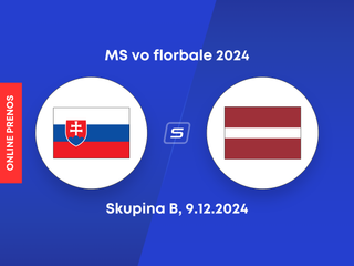 Slovensko - Lotyšsko: ONLINE prenos zo zápasu skupiny B na MS vo florbale 2024.