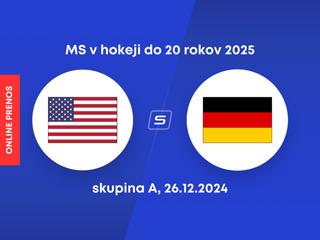 USA - Nemecko: ONLINE prenos z MS v hokeji do 20 rokov 2025.