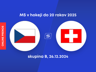 Česko - Švajčiarsko: ONLINE prenos z MS v hokeji do 20 rokov 2025.