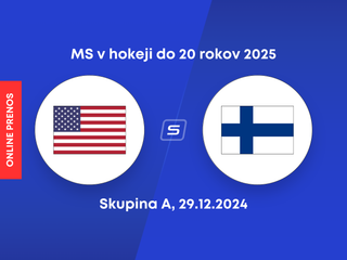 USA - Fínsko: ONLINE prenos zo zápasu skupiny A na MS v hokeji do 20 rokov 2025.