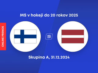 Fínsko - Lotyšsko: ONLINE prenos zo zápasu skupiny A na MS v hokeji do 20 rokov 2025.