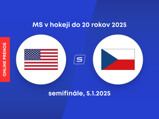 USA - Česko: ONLINE prenos zo zápasu semifinále na MS v hokeji do 20 rokov 2025.