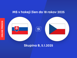 Slovensko - Česko: ONLINE prenos zo zápasu skupiny B na MS v hokeji žien do 18 rokov 2025.