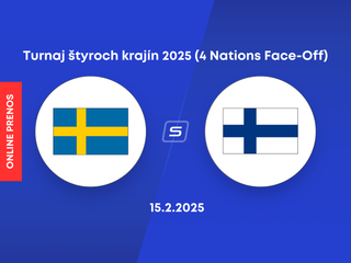 Švédsko vs Fínsko: ONLINE prenos zo zápasu Turnaja štyroch krajín 2025 (4 Nations Face-Off)