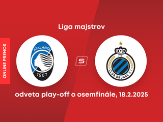 Atalanta Bergamo - FC Bruggy: ONLINE prenos z odvetného zápasu play-off o osemfinále Ligy majstrov. 