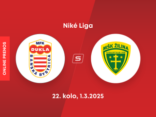 MFK Dukla Banská Bystrica - MŠK Žilina: ONLINE prenos zo zápasu 22. kola Niké ligy.