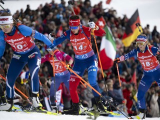 KK53 Lenzerheide - Na snímke zľava Fínka Inka Hämäläinenová, Slovenka Ema Kapustová a Američanka Chloe Levinsová počas štafety žien na 4x6 km na MS v biatlone vo švajčiarskom Lenzerheide 22. februára 2025. FOTO TASR/AP
Inka Hamalainen of Finland, Ema Kapustova of Slovakia, and Chloe Levins of USA, from left, in action during the women's relay race at the IBU Biathlon World Championships, Saturday, Feb. 22, 2025, in Lenzerheide, Switzerland. (Gian Ehrenzeller/Keystone via AP)

- šport
- biatlon
- štafeta 
- Švajčiarsko
- Lenzerheide
- MS
- Majstrovstvá 
- sveta 
- slovaciká
- ženy