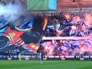 Fanúšikovia Slovana počas stretnutia 2. kola nadstavbovej časti Niké ligy skupiny o titul ŠK Slovan Bratislava - FC Spartak Trnava.