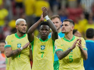 Futbalista Brazílie počas kvalifikácie na MS 2026.