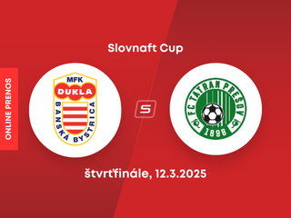 MFK Dukla Banská Bystrica - 1. FC Tatran Prešov: ONLINE prenos zo štvrťfinále Slovnaft Cupu.