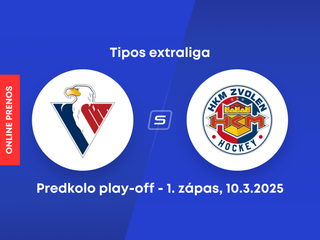 HC Slovan Bratislava - HKM Zvolen: ONLINE prenos z 1. zápasu predkola play-off Tipos extraligy.