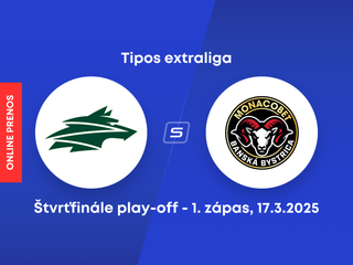 DOXXbet Vlci Žilina - HC MONACObet Banská Bystrica: ONLINE prenos z 1. zápasu štvrťfinále play-off Tipos extraligy.