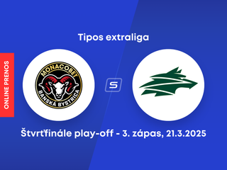 HC MONACObet Banská Bystrica - DOXXbet Vlci Žilina: ONLINE prenos z 3. zápasu štvrťfinále play-off Tipos extraligy.