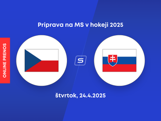 Česko - Slovensko: ONLINE prenos z prípravného zápasu na MS v hokeji 2025 (štvrtok). 